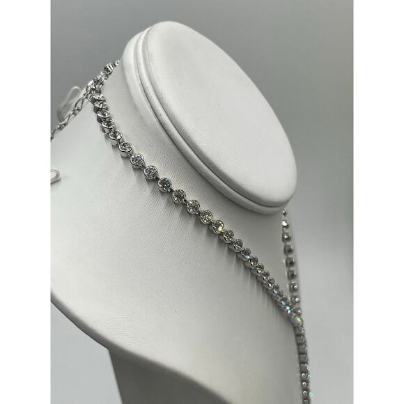 Authentic Swarovski Crystal Y
Necklace Silver Tone Drop Lariat Statement Jewelry - Picture 3 of 14